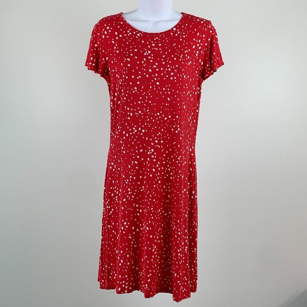 Maurices 24/7 Summer Dress sz XS Red White Speckled Pockets Short New NWT
